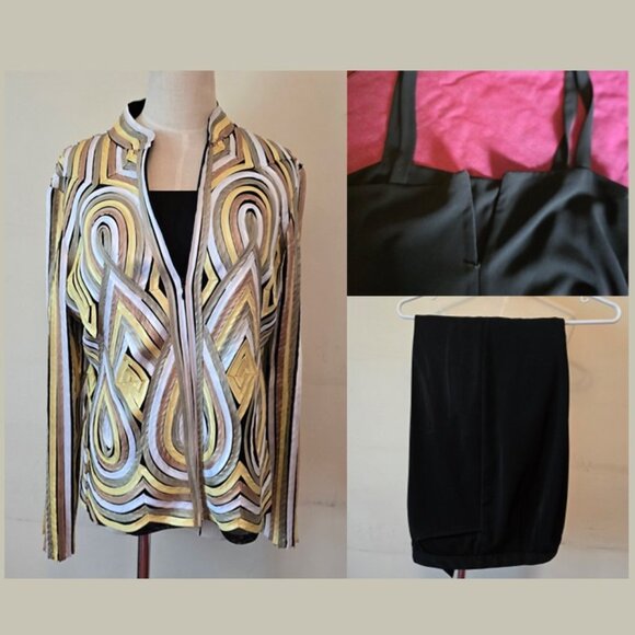 Vintage 3 Piece Set: Artful Jacket, Shell Top & Pants - Picture 1 of 16